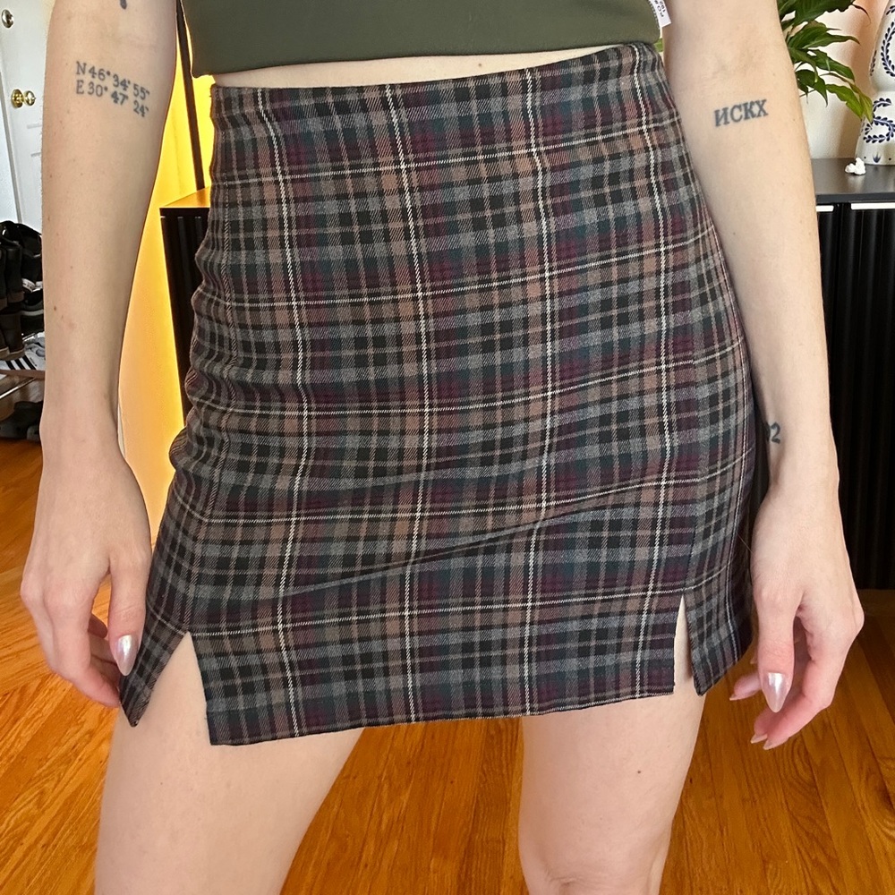 Brandy Melville Plaid Mini Skirt